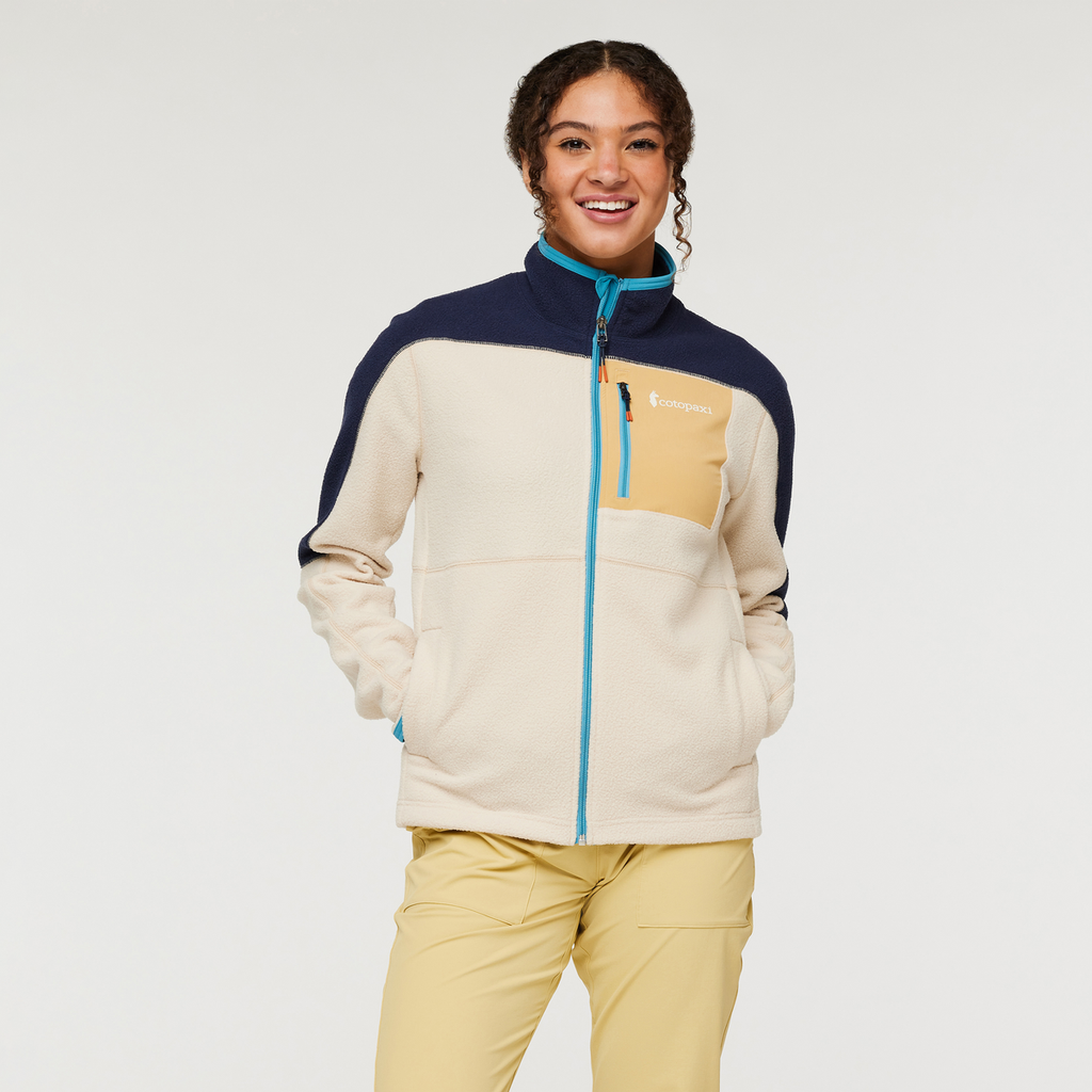 Abrazo Fleece Full-Zip Jacket - Women's, Maritime/Cream, Model London