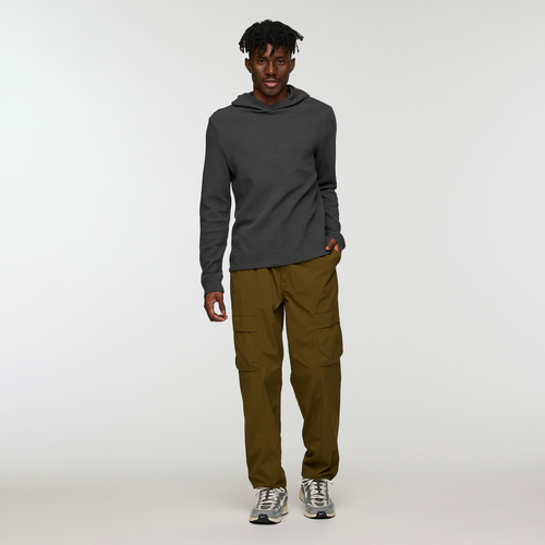 Atajo Long-Sleeve Waffle Hoodie - Men's, Charcoal, Model Nicolas