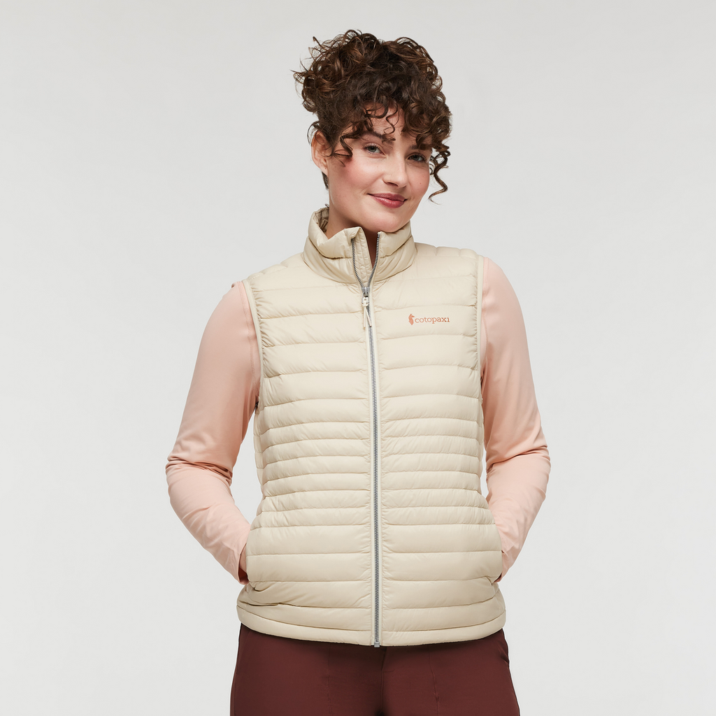 Fuego Down Vest - Women's, Cream, Model Courtney